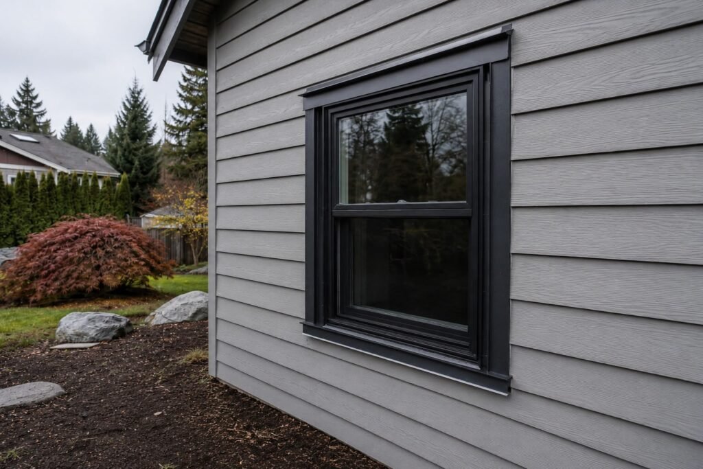 Finished window flashing installation on home exterior